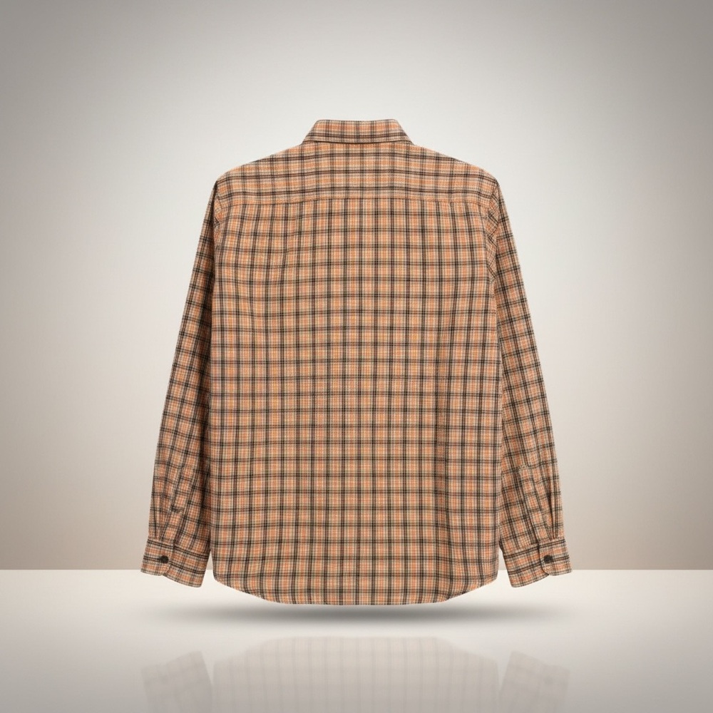 Columbia Men's orange and Black Plaid Button-Down Shirt